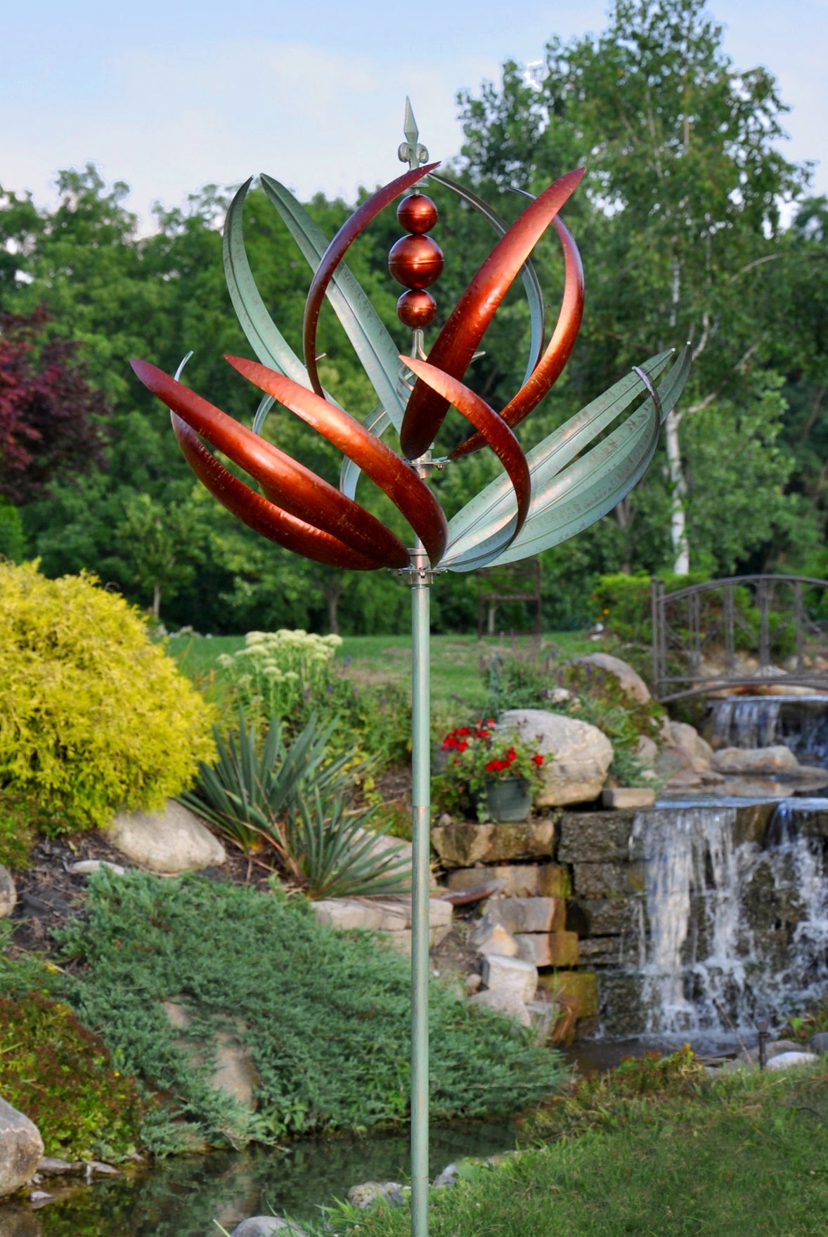 Copper/Verde Spring Reeds - Kinetic Art Spinner