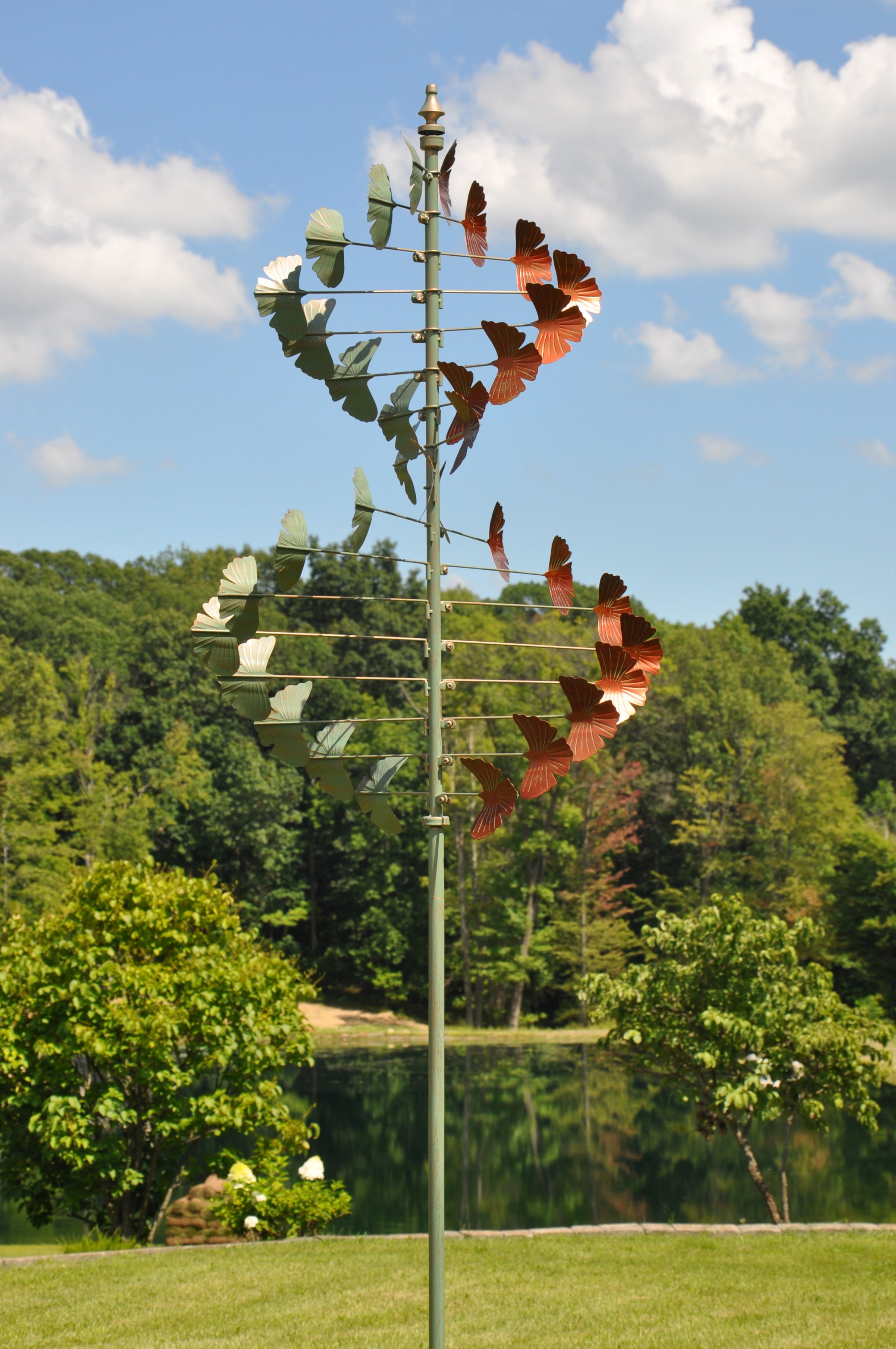 Ginkgo Leaves Helix Wind Sculpture