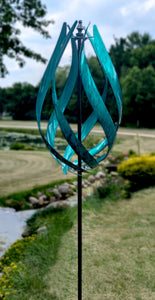 Turquoise Luminous Stratus - Wind Sculpture Spinner