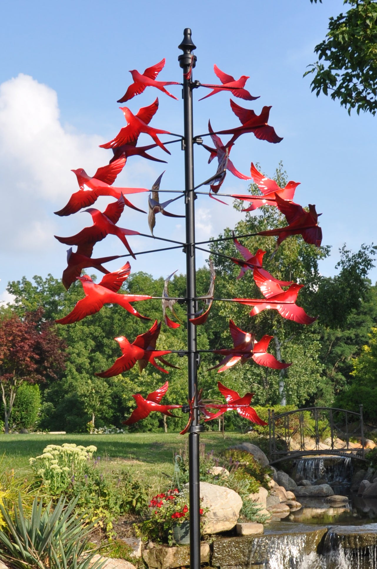 Cardinals in Flight Kinetic Wind Spinner