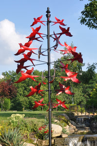 Cardinals in Flight Kinetic Wind Spinner