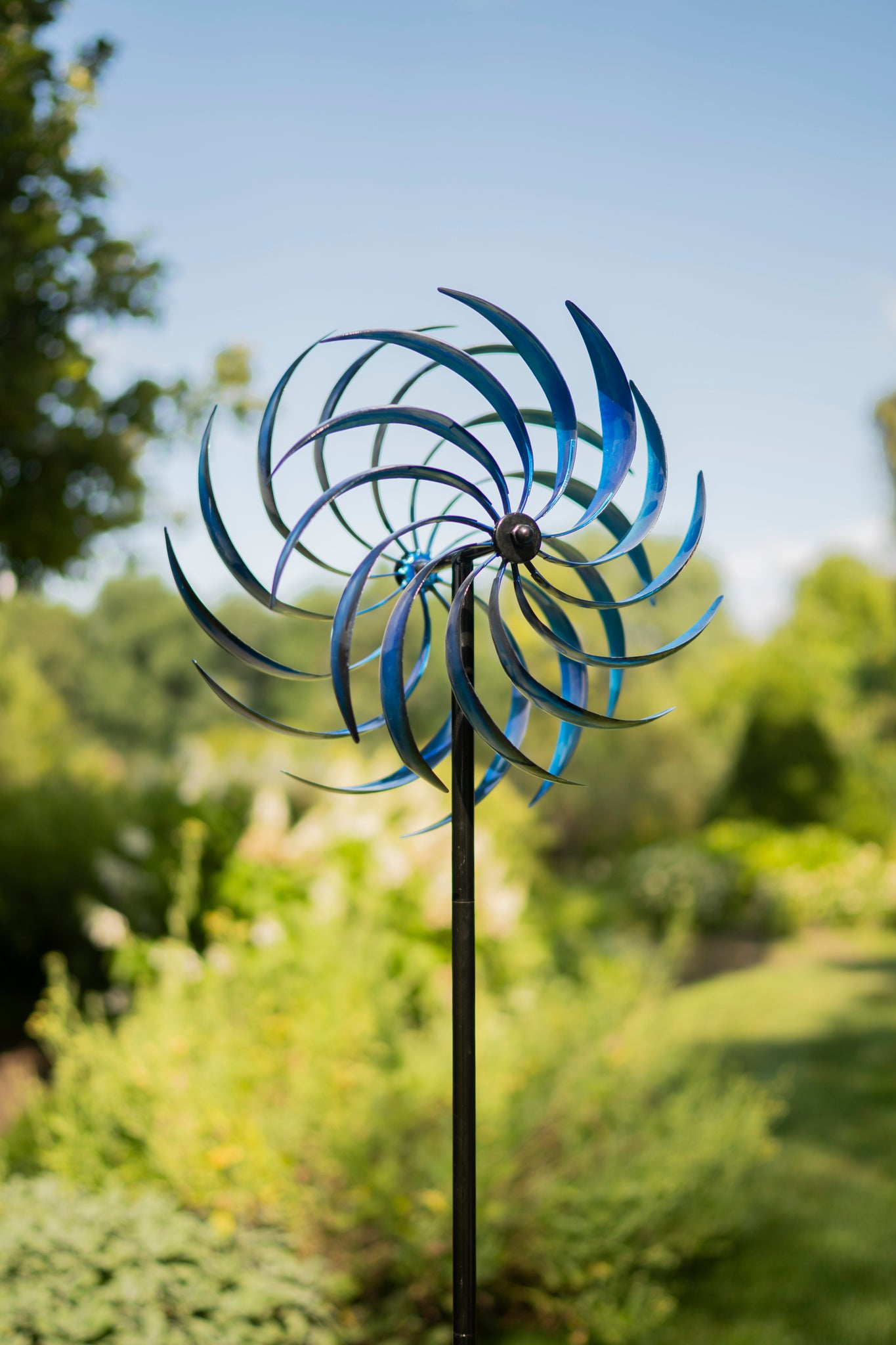 Blue Windswept Kinetic Wind Spinner