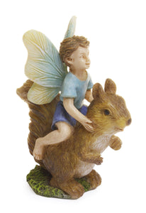 Boy Riding Squirrel Fairy [3"H]