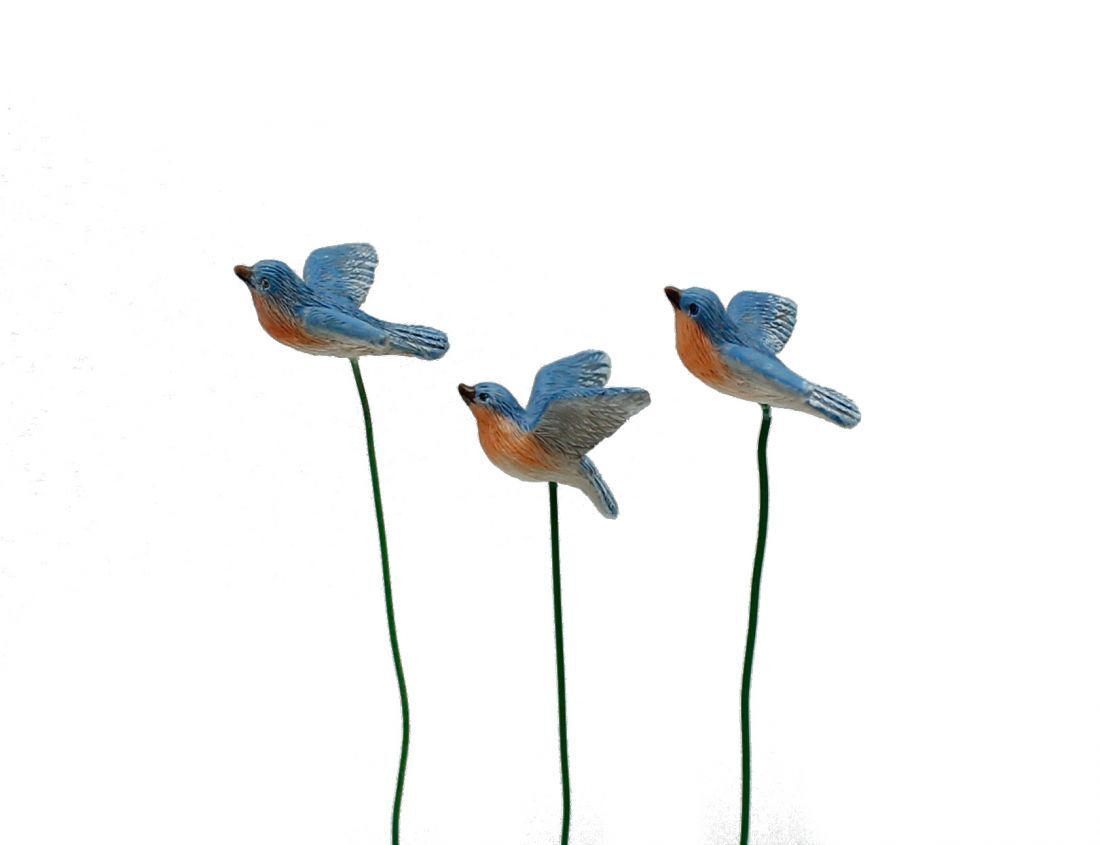 Bluebirds, set of 3 [3"H]