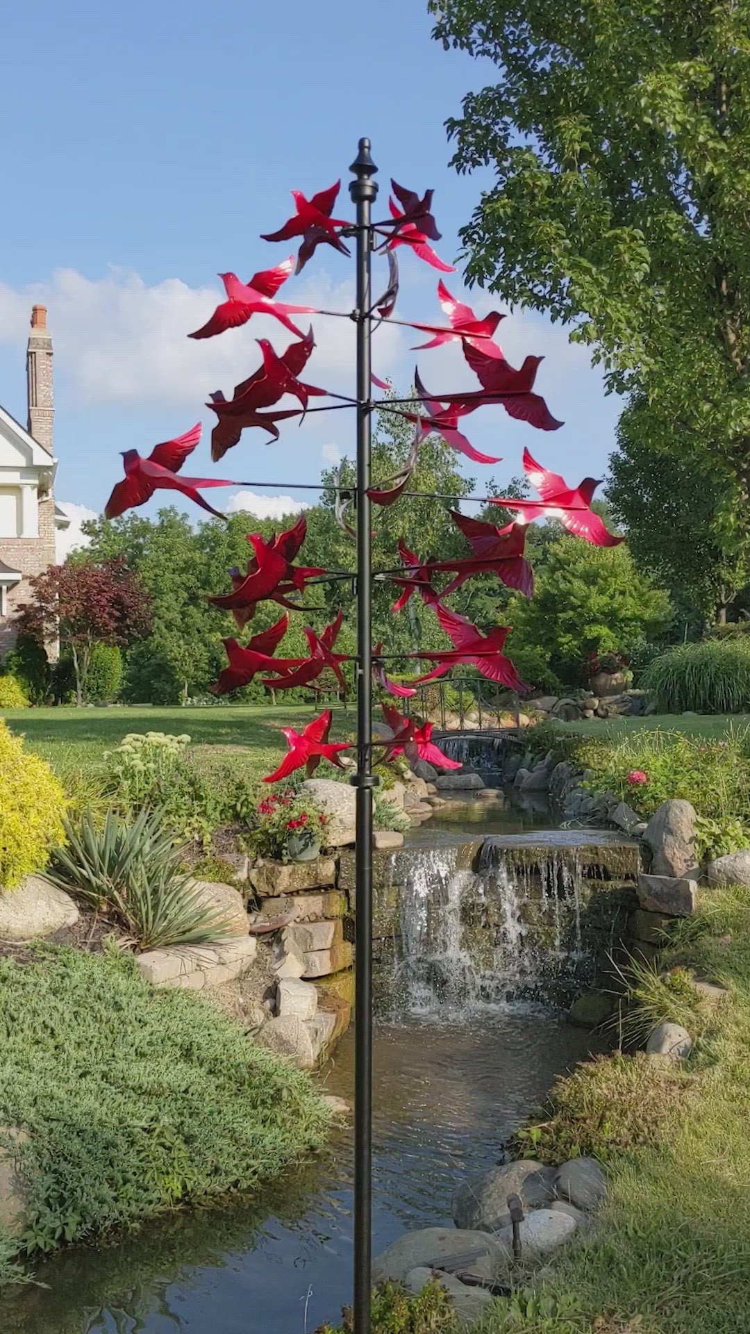 Cardinals in Flight Kinetic Wind Spinner